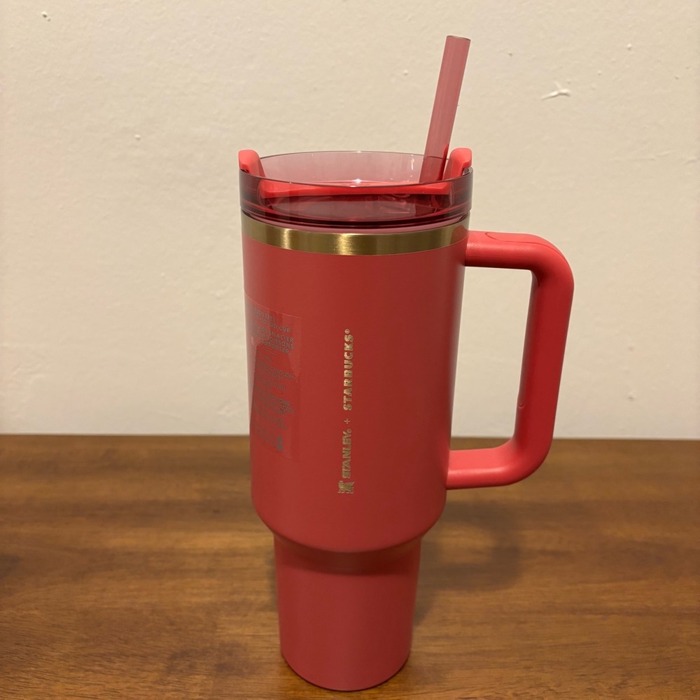 Stanley Pink Tumbler with Straw